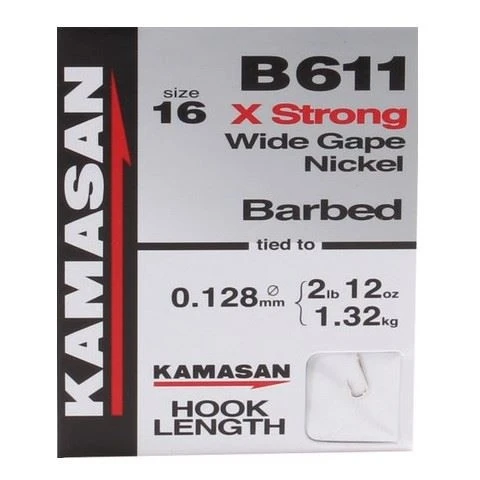 Kamasan B611 Hooks To Nylon - Barbed Size 14 3lb6oz 3 Kamasan B611 Hooks To Nylon - Barbed Size 14 3lb6oz