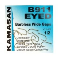 Kamasan B911 Barbless Eyed Hooks - 10