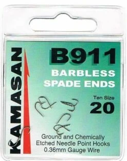 Kamasan B911 Barbless Spade End Hooks - 10