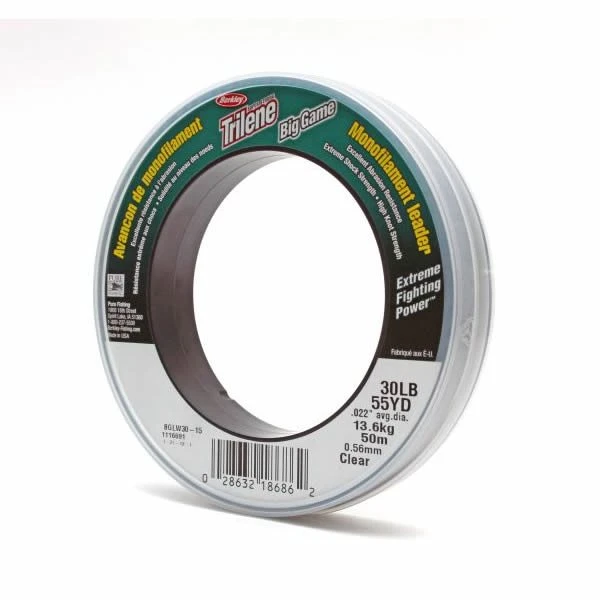 Berkley Trilene Big Game Monofilament Leader 50m - Clear 30lb - 0.55mm 3 Berkley Trilene Big Game Monofilament Leader 50m - Clear 30lb - 0.55mm