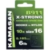 Kamasan B911 X-Strong Barbless Spade End Hooks To Nylon - Size 12 - 8Lb -Fishing World Shop 46314