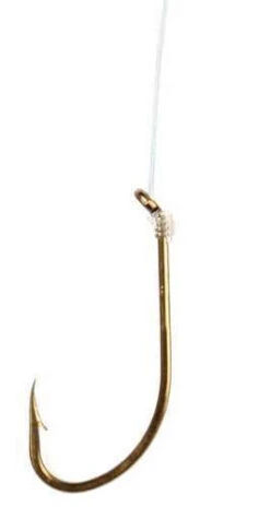 Eagle Claw 031 Plain Shank Snelled Hooks - Size 10